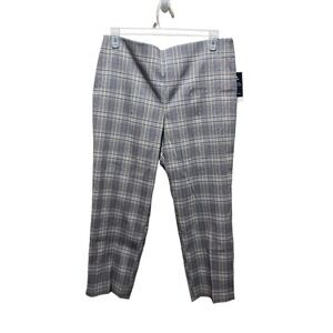 Counterparts Pants Women's sz 14P Black Plaid Elastic Waist NWT